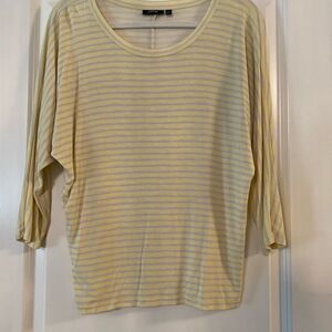 Apt 9 yellow/gray striped dolman sleeve top.